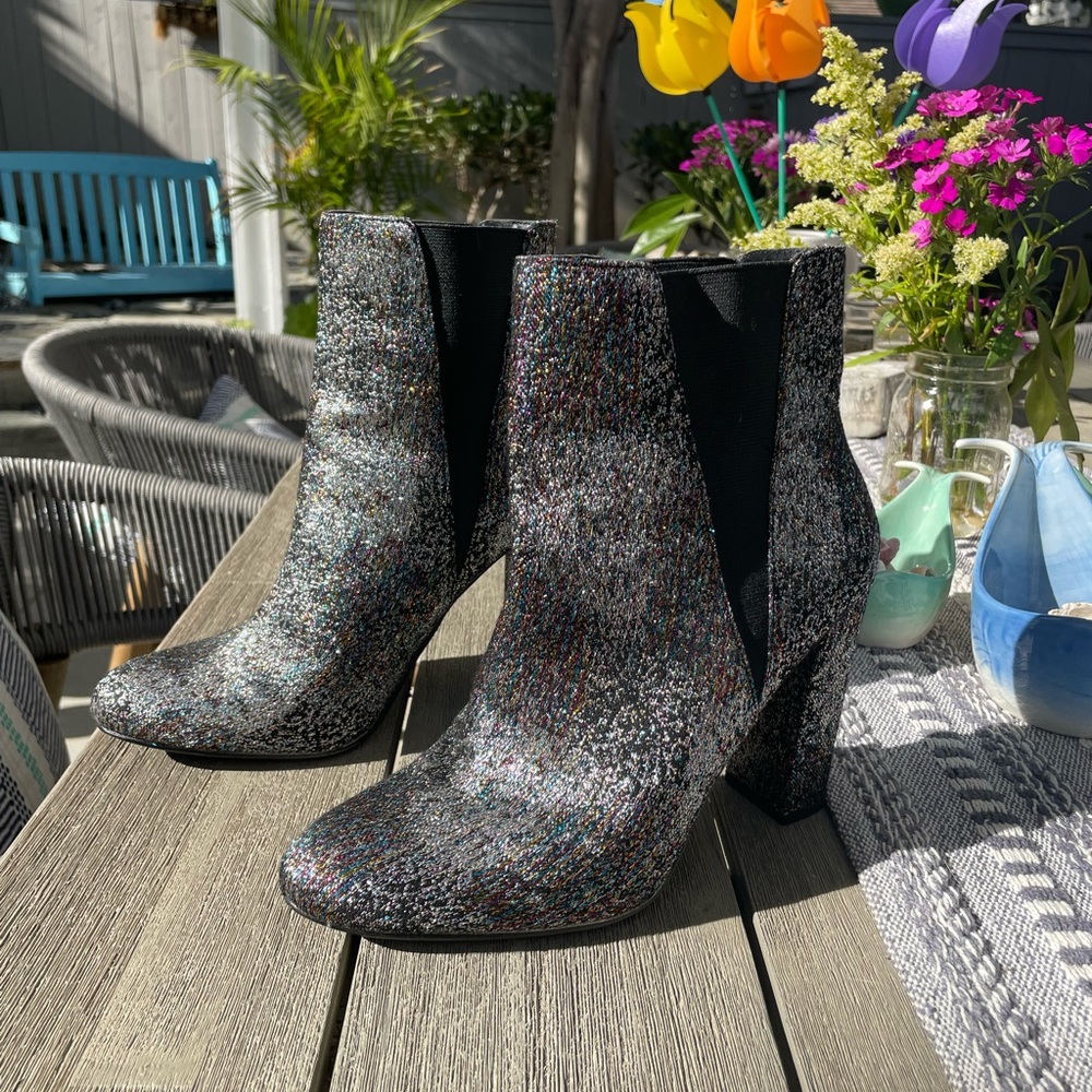 Steve Madden rainbow sparkly boots